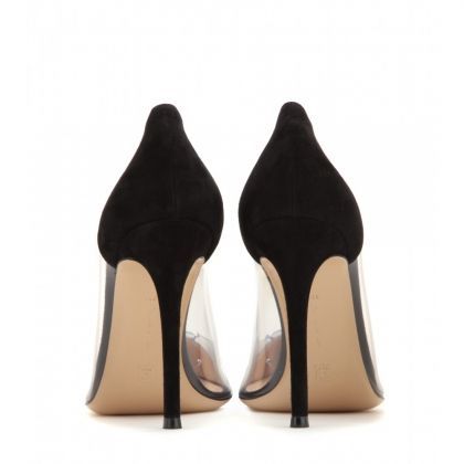 Pantofi cu toc înalt metalic-transparenți