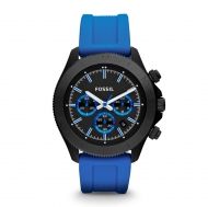  Retro Traveler Chronograph Silicone Watch - Blue 