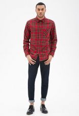 Plaid Flannel Collared Shirt