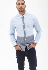 Colorblocked Button-Down Shirt