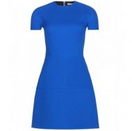 Silk and wool-blend crepe dress 